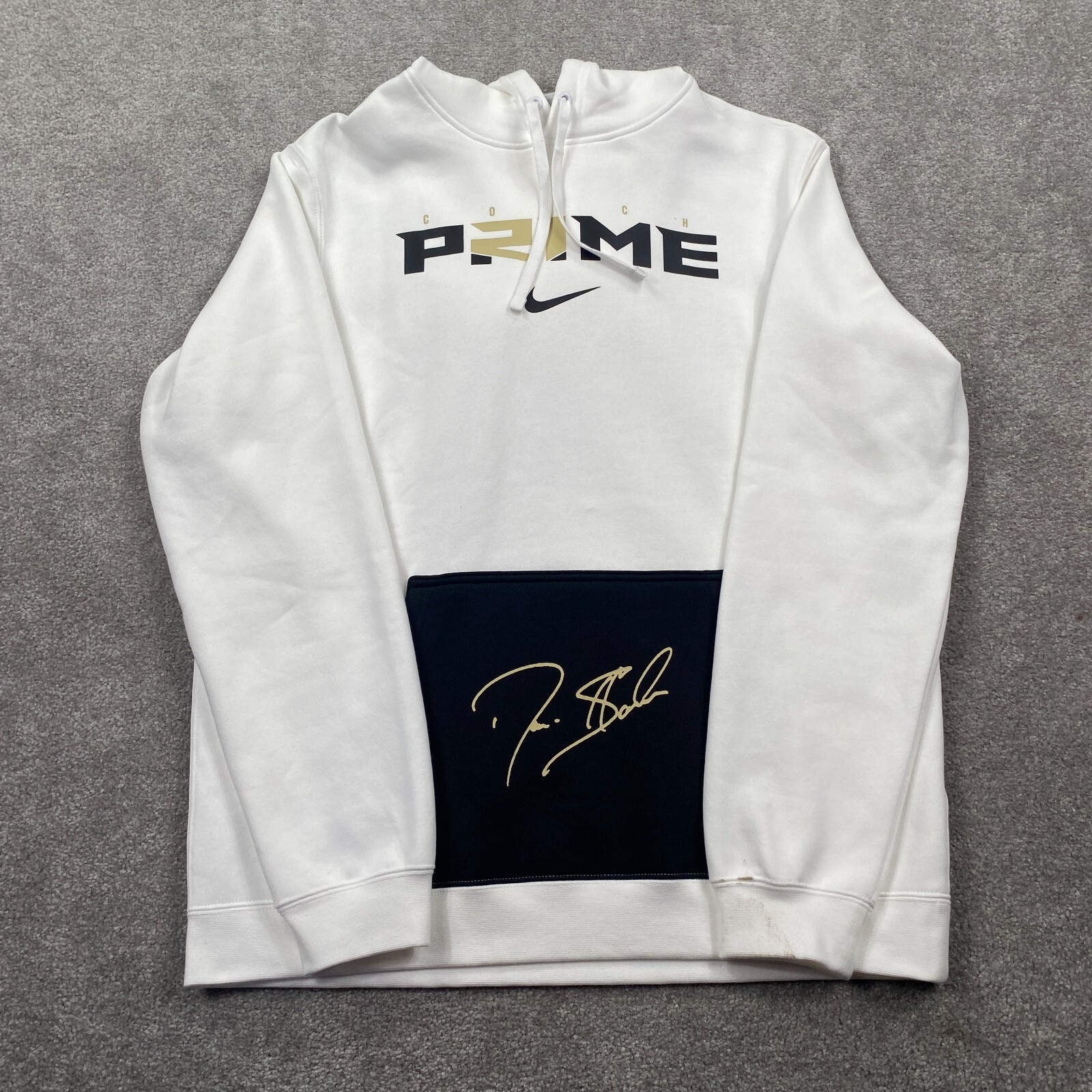 Nike Men's Coach Prime Deion 2.0 Club Fleece Po Hoodie Size M White M31777d